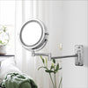 7 Inch Folding Arm Extend Double Side Bathroom Mirror With LED Light
