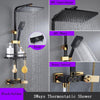 8 inch Brass Thermostatic Digital Display Shower Faucet Rain Shower Faucet Bidet