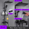 8 inch Brass Thermostatic Digital Display Shower Faucet Rain Shower Faucet Bidet