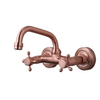 Antique Copper Red Brass Faucet Wall Mounted Two Handles Faucet