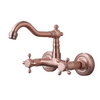 Antique Copper Red Brass Faucet Wall Mounted Two Handles Faucet