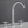 Solid Brass Basin Faucet Dual Handles 3 holes Hot Cold Water Mixer