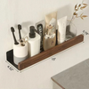 Aluminum and Wood Towel Rack Wall Mounted Non Perforated Storage Rack