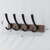 Aluminum and Wood Towel Rack Wall Mounted Non Perforated Storage Rack