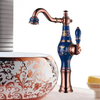 Artistic Vase Bathroom Faucet Brass Ceramic Hot Cold Basin Mixer Tap