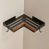 Aluminum and Wood Bathroom Shower Shelf Storage Suction Basket Rack