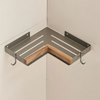 Aluminum and Wood Bathroom Shower Shelf Storage Suction Basket Rack