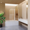 Aluminum Glass Frameless Folding Bathtub Shower Door Chrome Finish