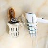 Antique Aluminum Hair Dryer Holder Nail-Free Wall Mount Bath Organizer