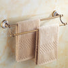 Antique Bathroom Accessory Carved Brass Hardware Wall Mount Towel Bar
