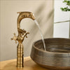 Antique Bathroom Basin Faucet Single Hole Brass Dual handles Mixer Tap