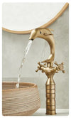 Antique Bathroom Faucet Brass Dolphin Bathroom Basin Faucet Sink Tap