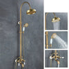 Antique Bathroom Shower Faucet Set Brass Rainfall Shower Mixer Tap