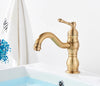 Antique Brass Basin Faucet Deck Mounted Single Handle Mixer Tap