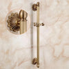 Antique Brass Bathtub Shower Faucet Set Wall Mounted with Swivel Spout