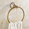 Antique Brass Brushed Bathroom Accessories Set Towel Bar Paper Holder