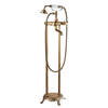 Antique Brass Floor Mounted Standing Bathtub Faucet Shower Mixer Set