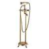 Antique Brass Floor Mounted Standing Bathtub Faucet Shower Mixer Set