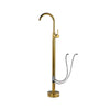 Antique Brass Floor Standing Bathtub Filler with Hand Shower Faucet