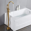 Antique Brass Floor Standing Bathtub Filler with Hand Shower Faucet