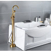Antique Brass Floor Standing Bathtub Filler with Hand Shower Faucet