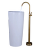 Antique Brass Floor Standing Bathtub Filler with Hand Shower Faucet