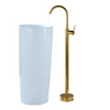 Antique Brass Floor Standing Bathtub Filler with Hand Shower Faucet