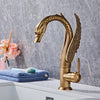 Antique Brass Modern Swan Basin Faucet Mixer Tap Washbasin Sink Faucet