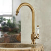 Antique Brass Outdoor Antifreeze Faucet 360° Swivel Cold Water Tap