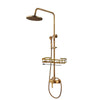 Antique Brass Shower System Retro Wall Mounted Bath Shower Faucet Set