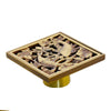 Antique Brass Square Floor Drain Bathroom Shower Waste Strainer Grate