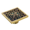 Antique Brass Square Floor Drain Bathroom Shower Waste Strainer Grate