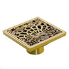 Antique Brass Square Floor Drain Bathroom Shower Waste Strainer Grate