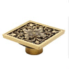 Antique Brass Square Floor Drain Bathroom Shower Waste Strainer Grate