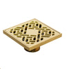 Antique Brass Square Floor Drain Bathroom Shower Waste Strainer Grate