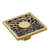 Antique Brass Square Floor Drain Bathroom Shower Waste Strainer Grate