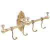 Antique Brass Towel Hook Rack Holder Towel Rail Bar with 4 Hooks