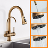 Antique Bronze Faucet Kitchen Pull Out Water Purifier Sink Faucet