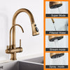 Antique Bronze Faucet Kitchen Pull Out Water Purifier Sink Faucet