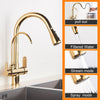 Antique Bronze Faucet Kitchen Pull Out Water Purifier Sink Faucet