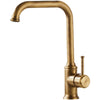 Antique Brass Kitchen Faucet Water Mixer Tap with 360° Swivel Spout