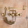 Antique Bronze Pot Filler Tap Folding Spout Brass Kitchen Basin Faucet