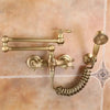 Antique Bronze Pot Filler Tap Folding Spout Brass Kitchen Basin Faucet