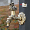 Antique Carved Brass Faucet Copper Garden Taps for Washing Machine