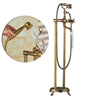 Antique Double Tube Handle Bathtub Faucet Set With Rainfall Handshower