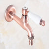 Antique Red Copper Wall Mounted Laundry Garden Washing Machine Faucet