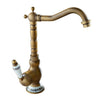 Antique Retro Brass Basin Faucet Deck Mount Vanity Sink Basin Tap
