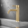 Art Carved Brass Basin Faucet Deck Mounted Sink Mixer Water Tap