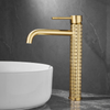 Art Carved Brass Basin Faucet Deck Mounted Sink Mixer Water Tap
