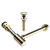 Bath Basin Bottle Trap Drain Set Brass P-Trap with Pop-Up Sink Drain